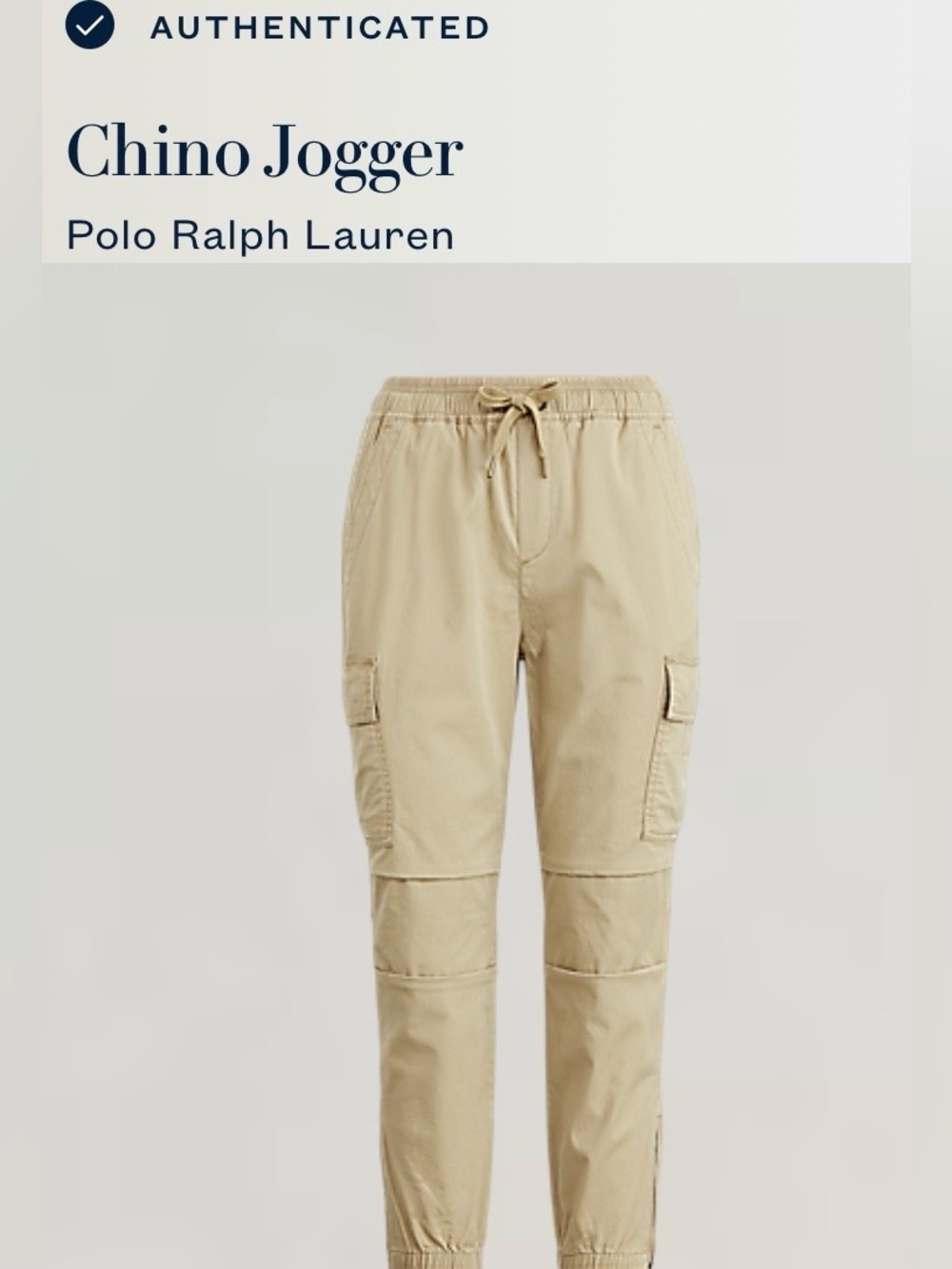 Polo by Ralph Lauren Tan Elastic Waist Chino Joggers